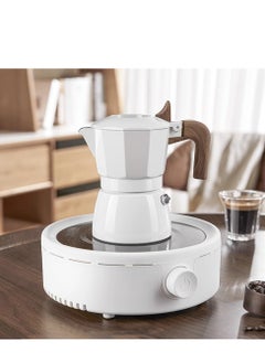 Furtey Creative Coffee Pot ,Double-valve Ceramic-Coated Mocha Coffee Machine, Espresso Equipment, Household Moka Pot , Extraction Coffee Pot for Outdoor Use 150ml Induction Cooker Available, Jungle Green  - Image 4