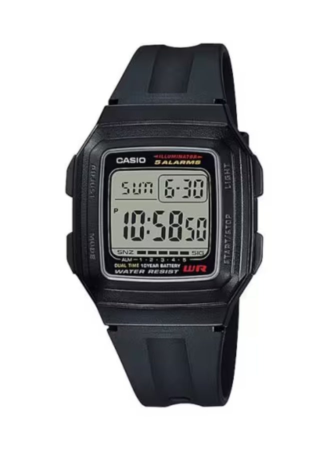 CASIO Men's Resin Digital Watch F-201WA-1A - 34 mm