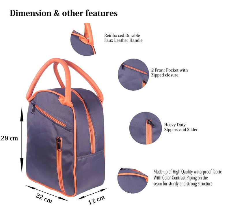 Foonty Daily Use Men/Women Polyster Lunch Bag(Grey,FFFLB9016B) - Image 3