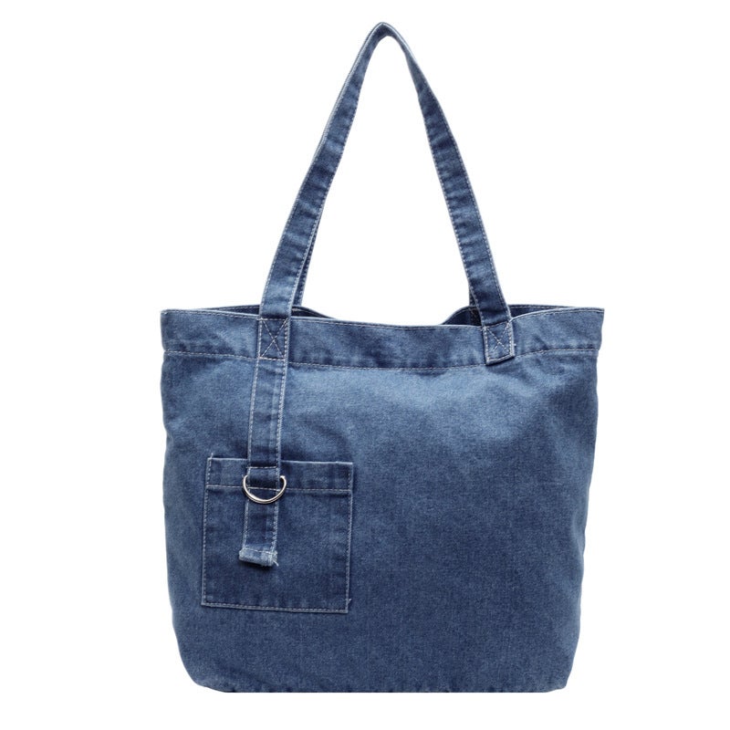 Lazy Style Denim Bag For Women, Japanese Style Style Harajuku Style Retro Versatile Student Class Bag, Casual Work Clothing Shoulder Bag - Image 1