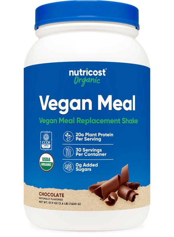 Nutricost Organic Vegan MRP (Chocolate Flavored) (30 Servings) - GMO Free, Gluten-Free Meal Replacement Drink - Image 1