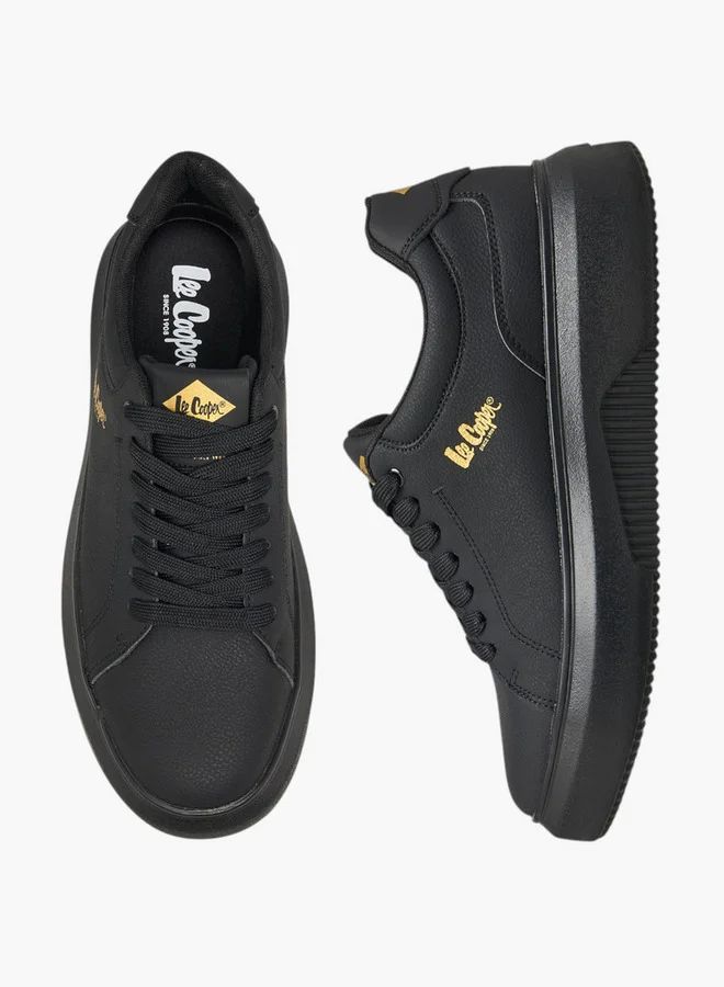 لي كوبر Men's Solid Lace-Up Sneakers