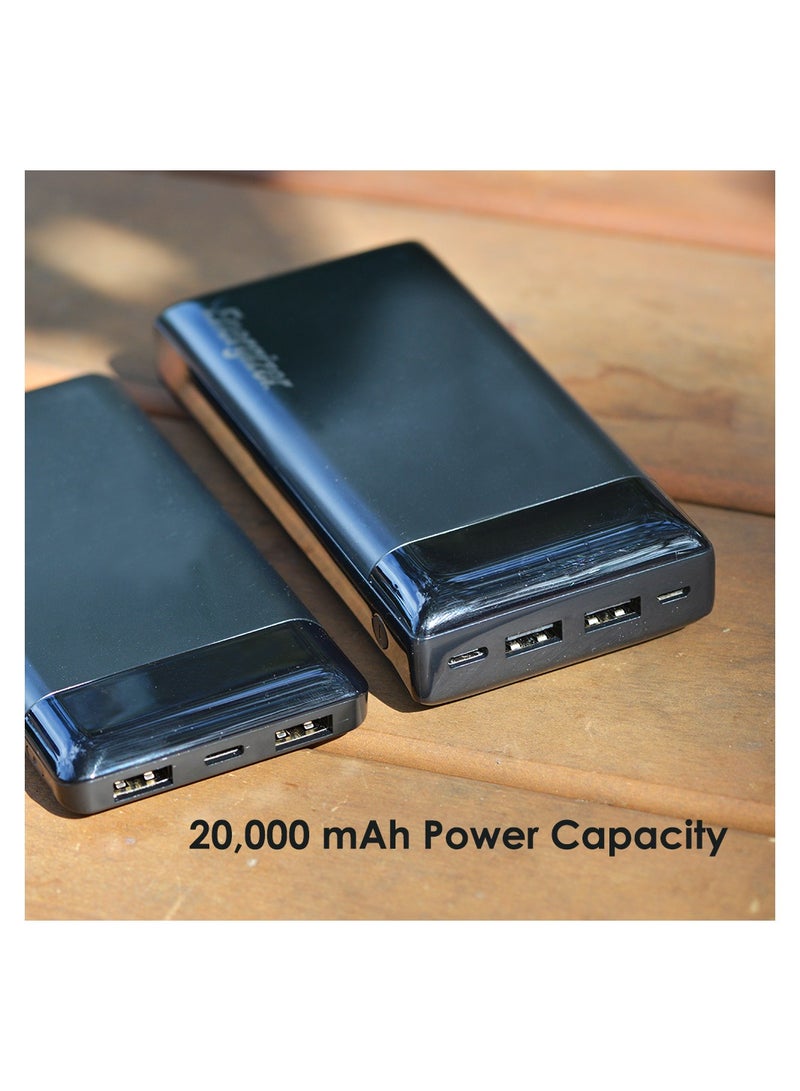 Energizer 20000 mAh Max Rapid Charging Power Bank With Dual USB-A Outputs, Dual Inputs, Micro-USB And Type-C And LCD Display Black - Image 3