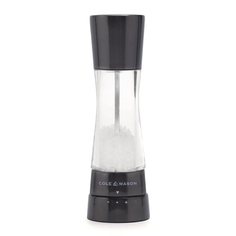 COLE & MASON COLE MASON Derwent Salt Grinder Gunmetal Mill Includes Gourmet Precision Mechanism and Premium Sea Salt
