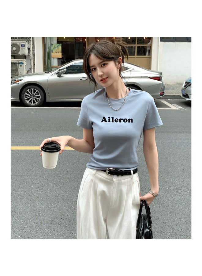 Tonlion Summer Women's Round Neck Letter Print Short Sleeve T-shirt Casual All-match - Image 1