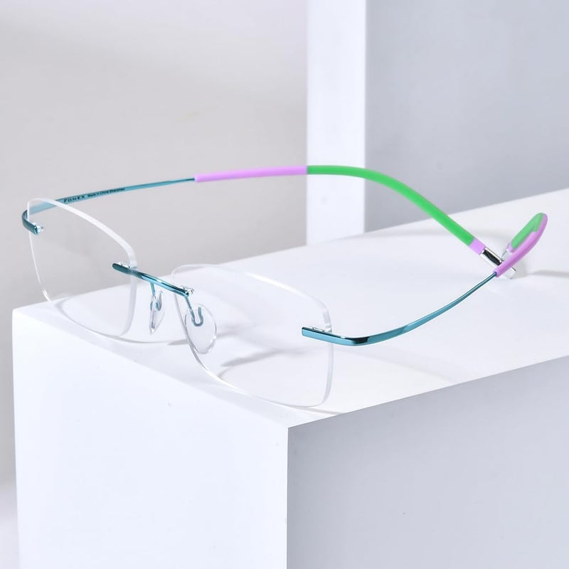 FONEX Titanium Glasses Frame,Rimless Frameless Optical Eyewear Eyeglasses for Men and Women F85634 - Image 2