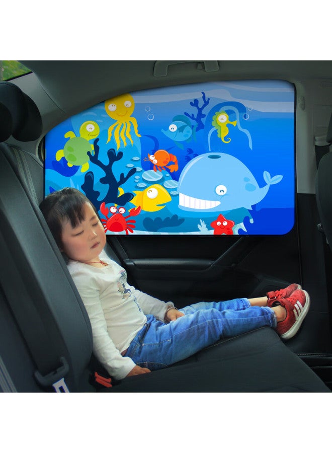 DiGallen Digalun Privacy Car Curtain, Magnetic Creative Cartoon Children's In-car Window Sunshade, Sun Protection Heat Insulation Automatic Retractable Car Side Window Shade - Single Piece For Rear Side Window - Image 1