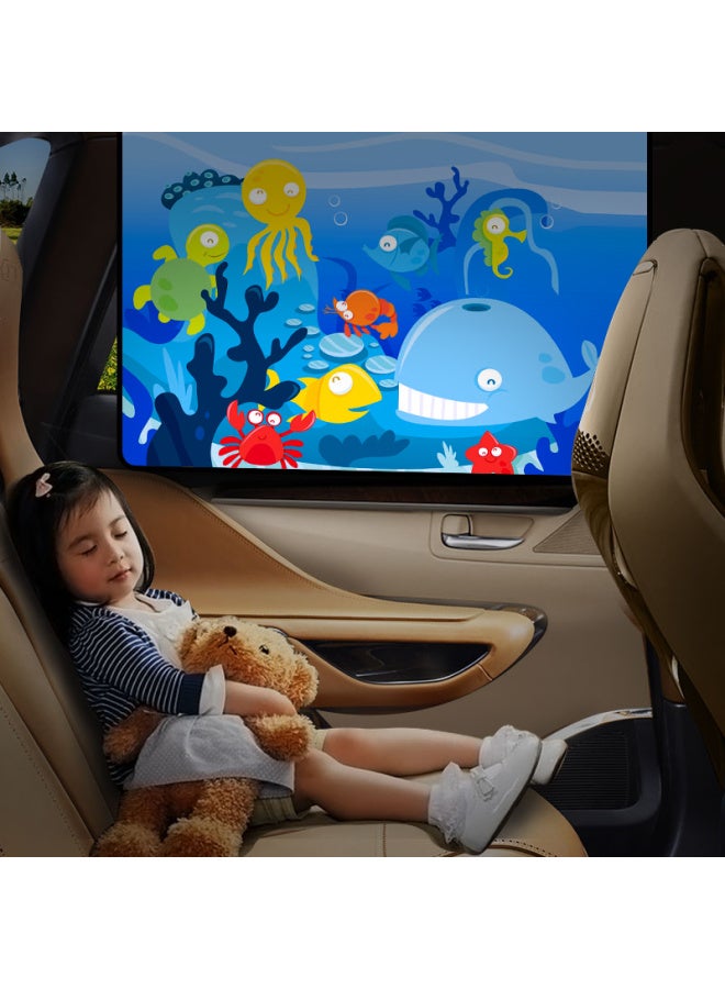 DiGallen Digalun Privacy Car Curtain, Magnetic Creative Cartoon Children's In-car Window Sunshade, Sun Protection Heat Insulation Automatic Retractable Car Side Window Shade - Single Piece For Rear Side Window - Image 3