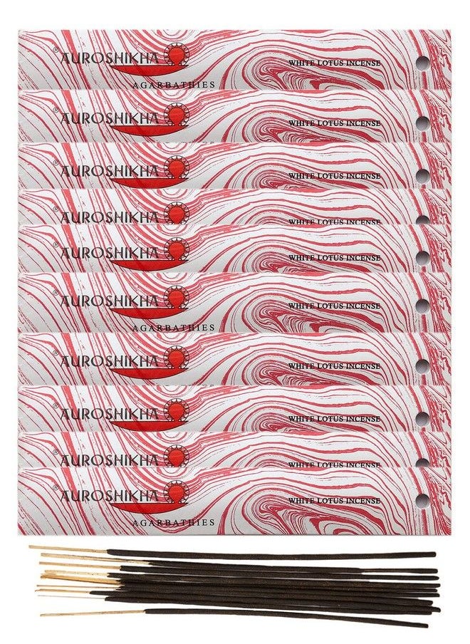 Auroshikha - Marbling ~ White Lotus ~ Incense Sticks (10 Pack Total Of 100 Gram) - Image 1