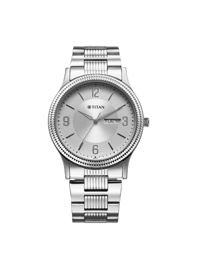 تيتان Men Analog Display Watch With Silver Stainless Steel Strap - 1650SM02