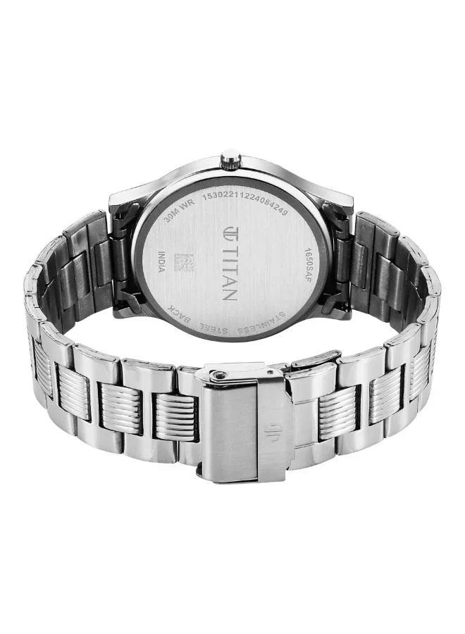 TITAN Men Analog Display Watch With Silver Stainless Steel Strap - 1650SM02