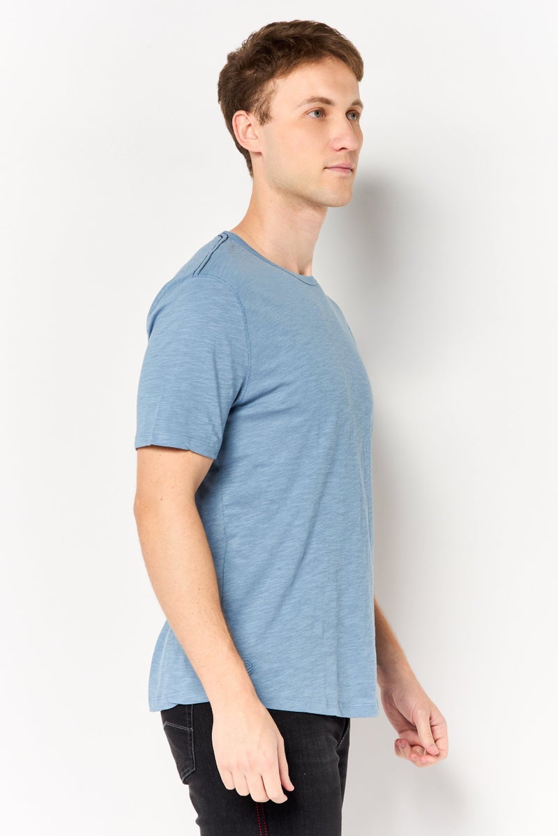 Project Essentials Men Crew Neck Short Sleeve Heather T-Shirt, Sage Blue - Image 4