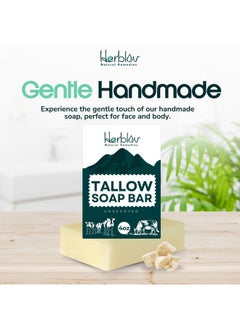 Herblov Beef Tallow Soap Bar All Natural Grass Fed Tallow Soap Unscented Moisturizing Face & Body Wash Great For Eczema Dry Itchy Sensitive Skin Handcrafted Bath Soap For Adults Kids Made In Usa  - Image 4