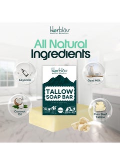 Herblov Beef Tallow Soap Bar All Natural Grass Fed Tallow Soap Unscented Moisturizing Face & Body Wash Great For Eczema Dry Itchy Sensitive Skin Handcrafted Bath Soap For Adults Kids Made In Usa  - Image 5