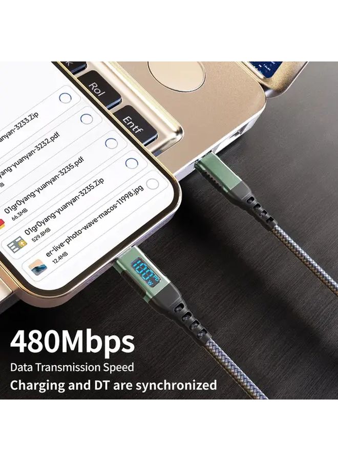 USB C Charging Cable 3m 100W LED Dynamic Display Fast Car Charger - Image 5