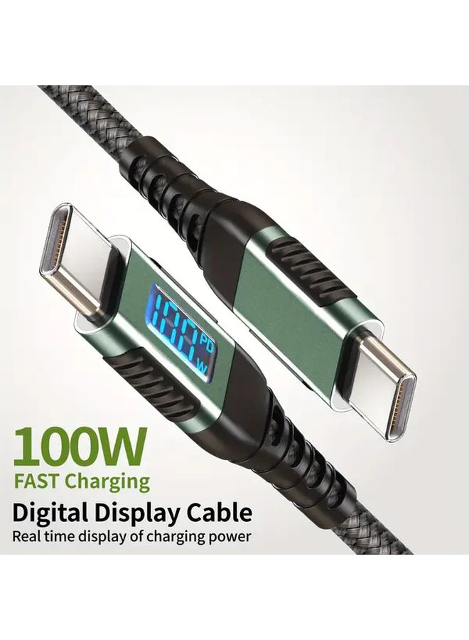 USB C Charging Cable 3m 100W LED Dynamic Display Fast Car Charger - Image 2