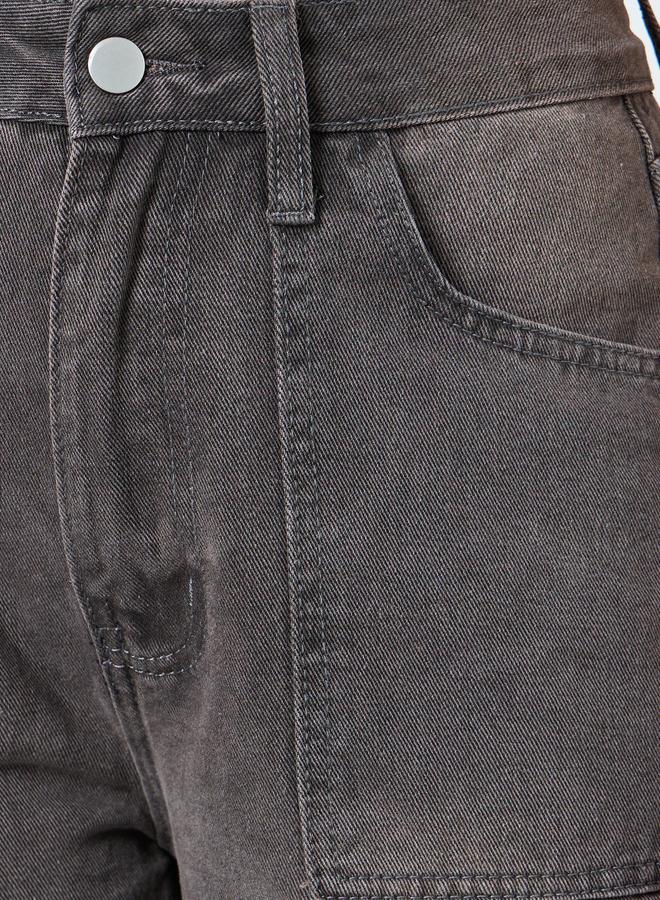 Styli High Rise Wide Leg Jeans with Fold-Up Hem - Image 3