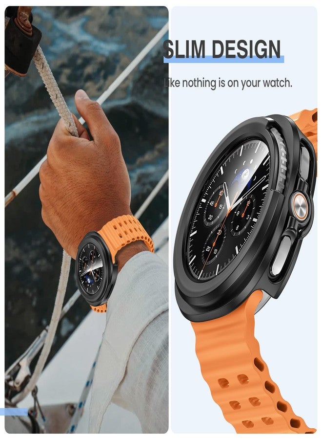 Tensea [2Pack for Samsung Galaxy Watch 8 Classic 2025 Screen Protector Case 46mm Accessories, Protective Face Cover for 46 mm, Hard Bumper Built-in Tempered Glass Film for Women Men - Image 4