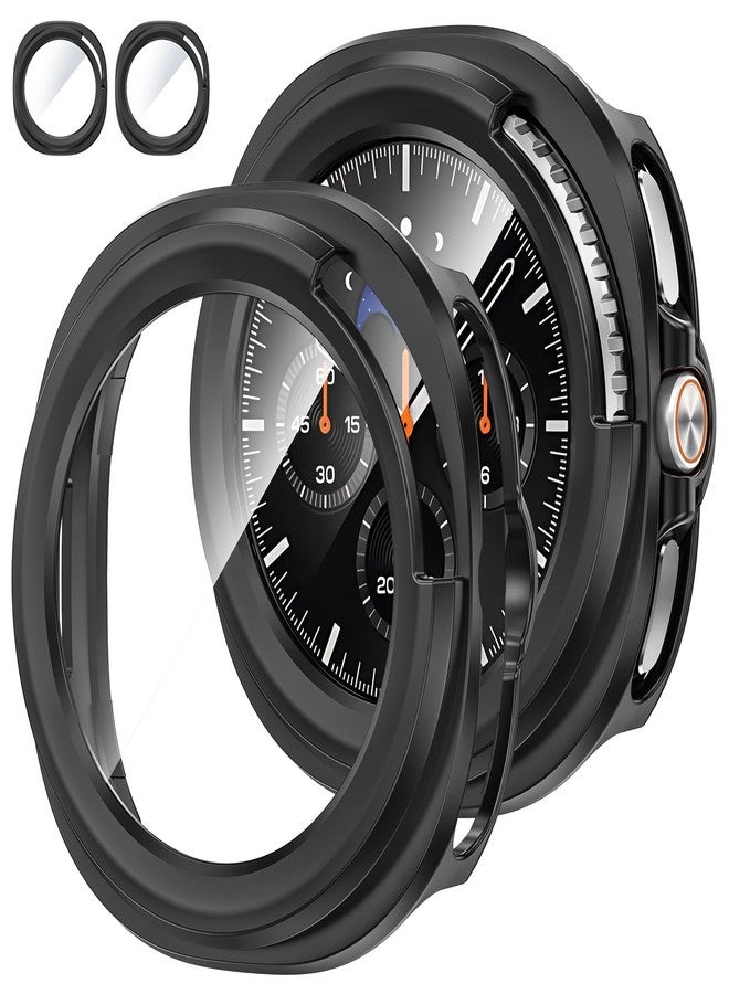 Tensea [2Pack for Samsung Galaxy Watch 8 Classic 2025 Screen Protector Case 46mm Accessories, Protective Face Cover for 46 mm, Hard Bumper Built-in Tempered Glass Film for Women Men - Image 1