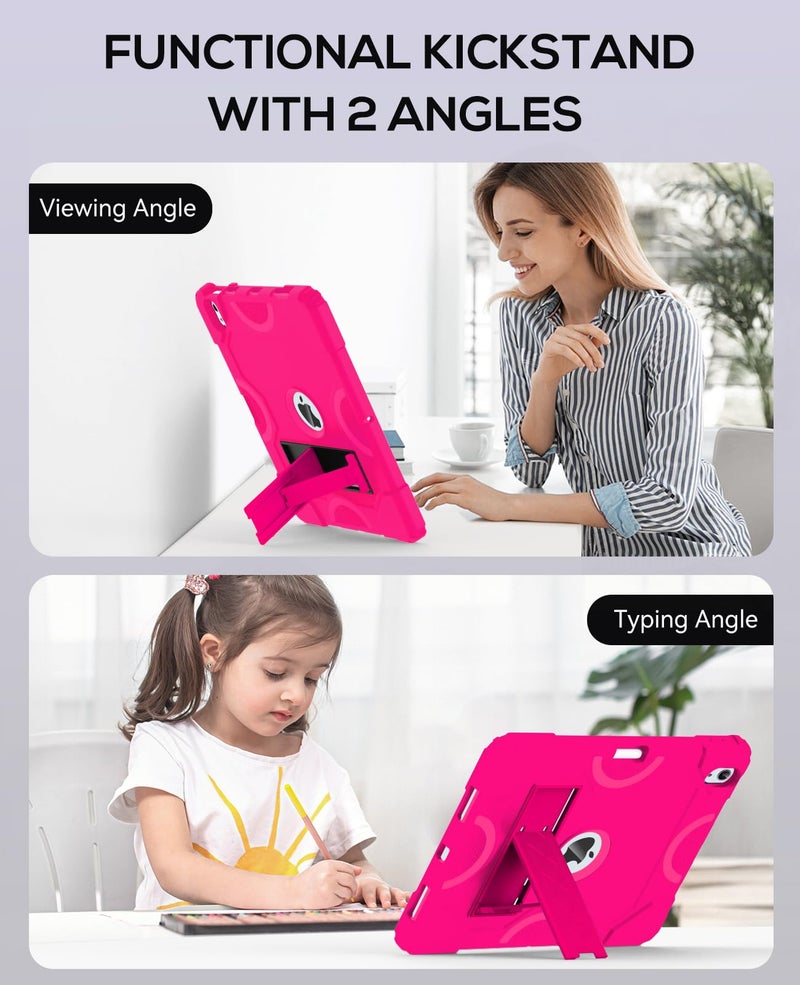 Cantis Case for iPad Air 11-inch (M3) 2025/ (M2) 2024, iPad Air 5th/4th Generation (2022/2020) 10.9 Inch, Heavy Duty Shockproof Rugged Protective for i Pad Air 11'', Hot Pink - Image 3