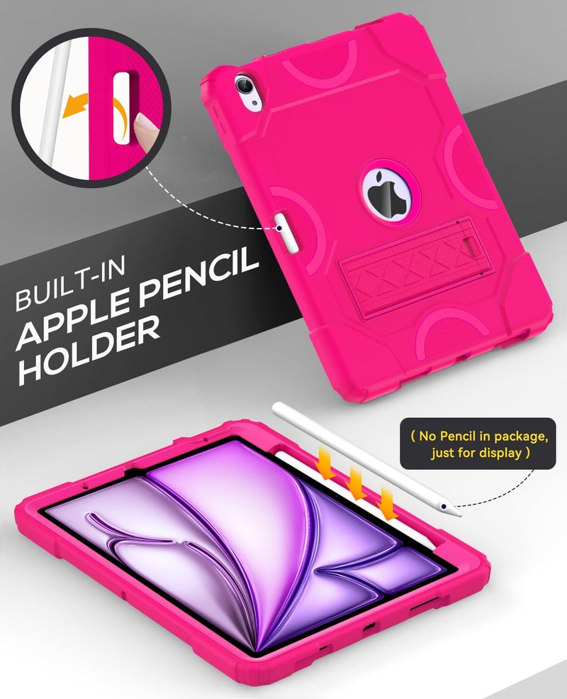 Cantis Case for iPad Air 11-inch (M3) 2025/ (M2) 2024, iPad Air 5th/4th Generation (2022/2020) 10.9 Inch, Heavy Duty Shockproof Rugged Protective for i Pad Air 11'', Hot Pink - Image 5