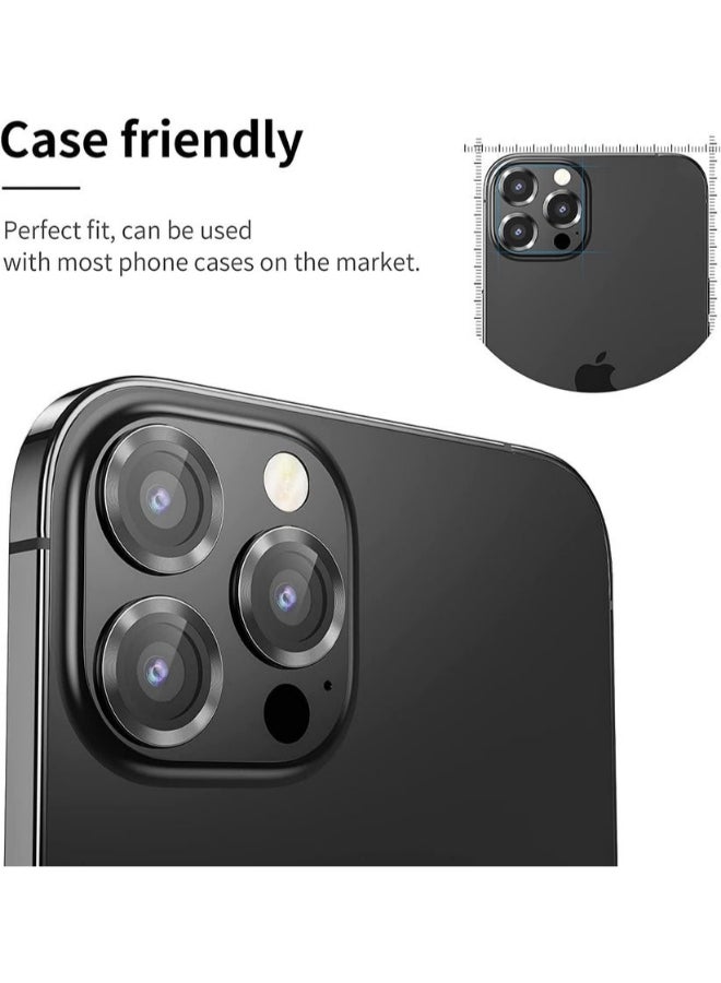 واقي عدسة Xzoom لأيفون 15 Pro / 15 Pro Max | زجاج سافير، خامة معدنية، شفاف، أسود - Image 5