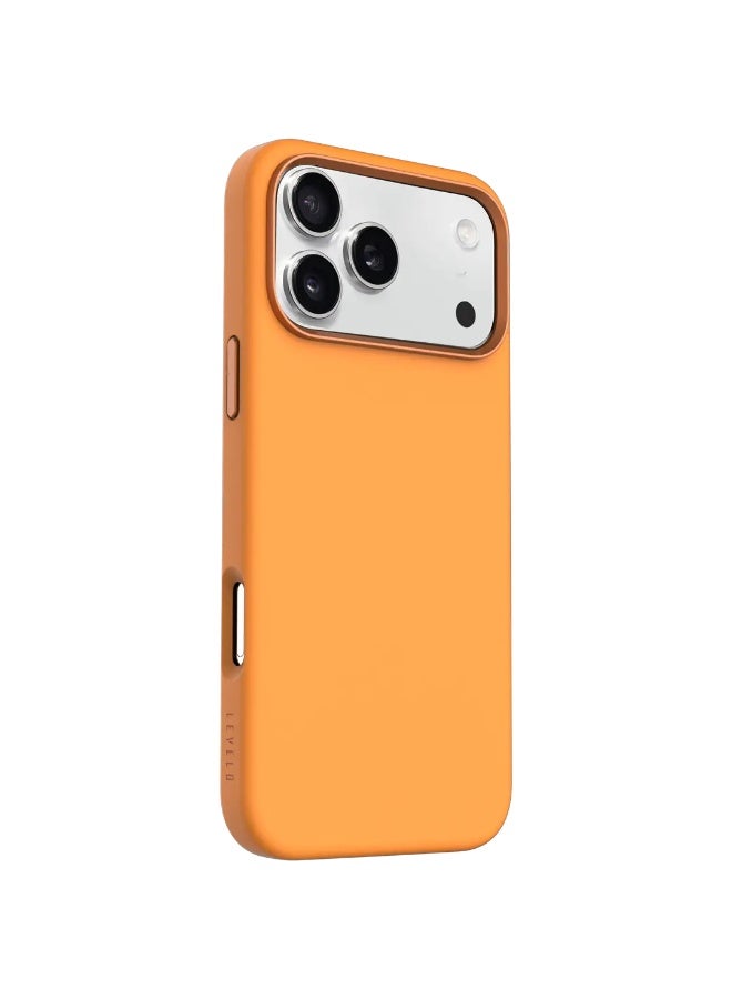 Levelo Iris MagSafe Liquid Silicone Case for iPhone 17 Pro Max - Orange - Image 1