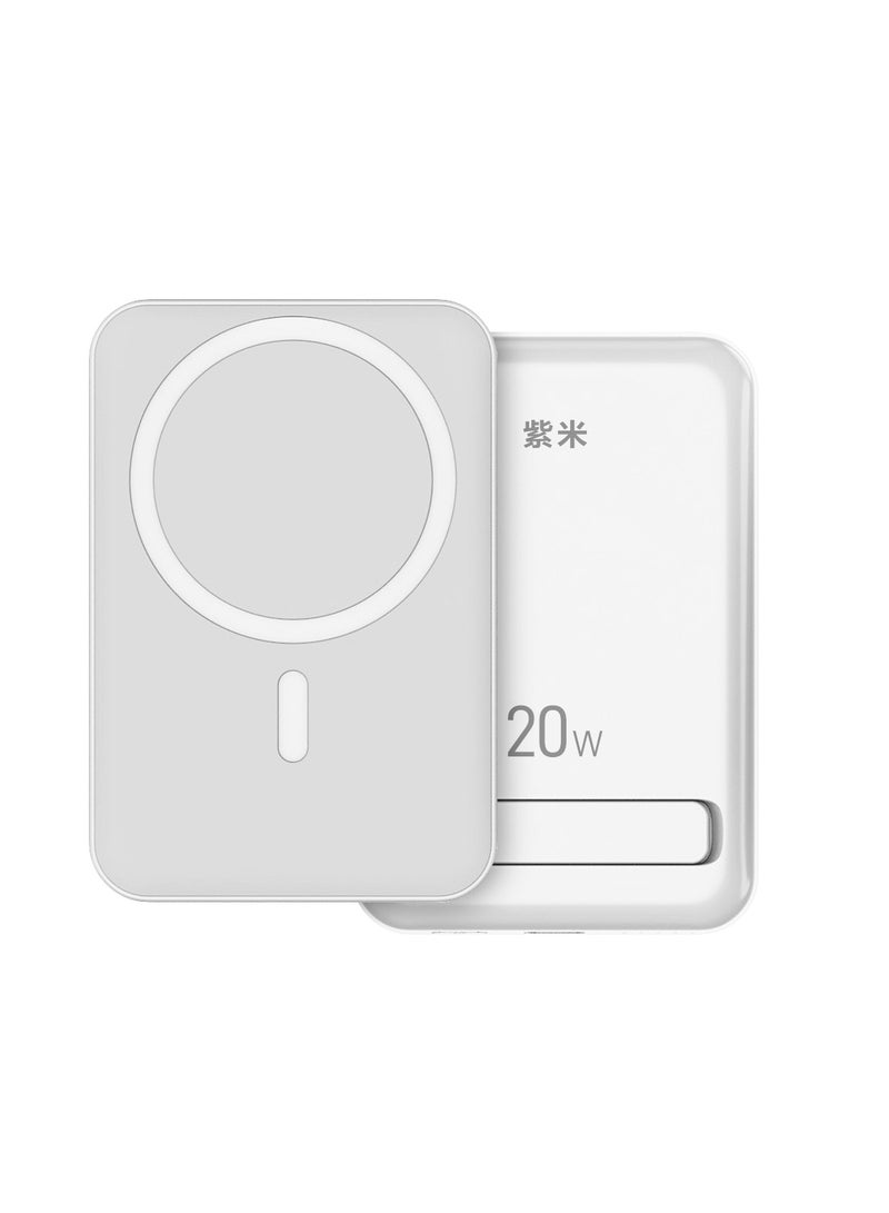 zime بنك طاقة مغناطيسي زيم، 10,000 مللي أمبير شاحن محمول مغناطيسي قابل للطي، 20 واط USB-C متوافق مع سلسلة آيفون 16/15/14/13/12 - Image 1