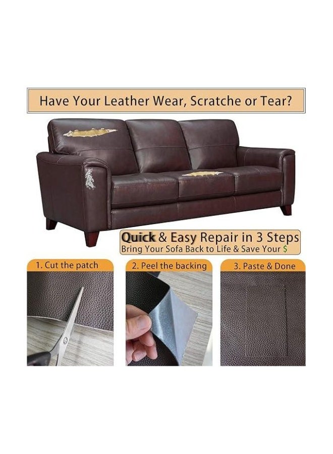 Leather corrector and repairer. No damage to any leather items, from jackets, chairs, pants, shoes, and sofa bags. Sheet size: 20cm * 35cm (2 pieces) (brown color) - Image 2
