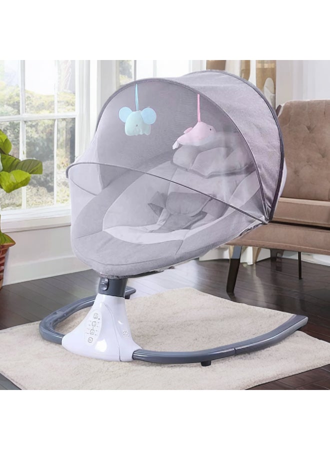 MiniMe Baby Rocker Bouncer Bed Cradle | Multicolor Lightweight Aluminum Frame & Soft Fabric | Adjustable Seat & Backrest | Foldable & Portable | Durable Build | Bluetooth Music & Remote Control | Mosquito Net & Sun Parasol | 0-36 Months - Image 4