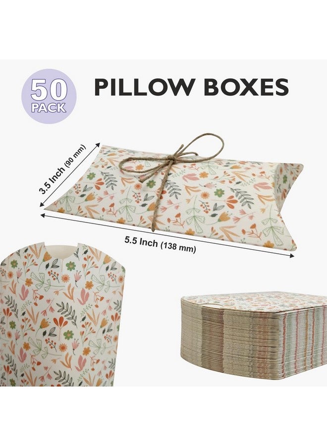 mudrit Pillow Paper Boxes - Set of 50 with Jute Twine | Decorative Folding Paper Gift Boxes for Gifting Chocolates, Dryfruits, and Candies | Size 5.5" x 3.5" (Pink) - Image 2