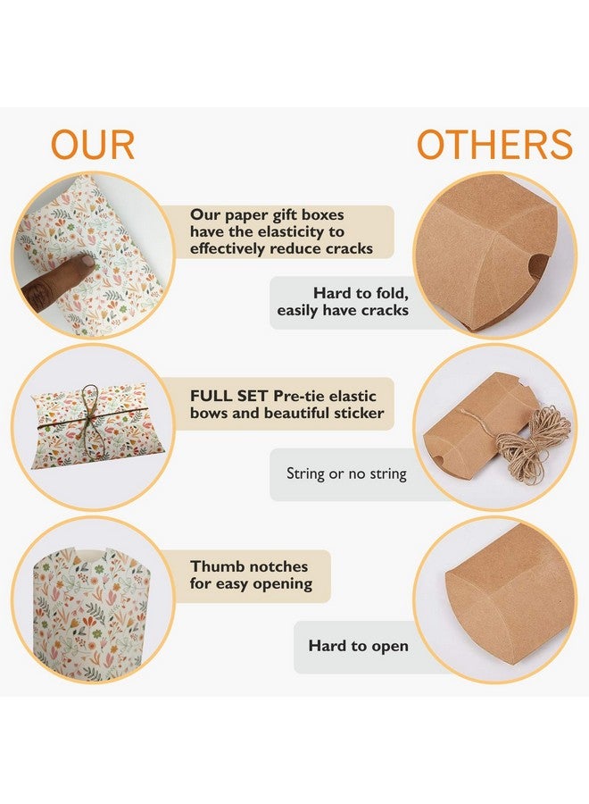 mudrit Pillow Paper Boxes - Set of 50 with Jute Twine | Decorative Folding Paper Gift Boxes for Gifting Chocolates, Dryfruits, and Candies | Size 5.5" x 3.5" (Pink) - Image 4