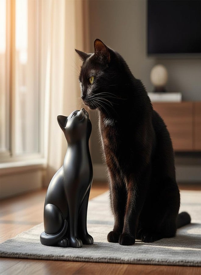Comfy Hour 9" Cat Statue for Home Decor, Decorative Black Cat Figurines, Artisan Crafted Sitting Feline Sculpture, Unique Cat Lover Present for Women, Polyresin Desktop Accent, 1 Unit - Image 3