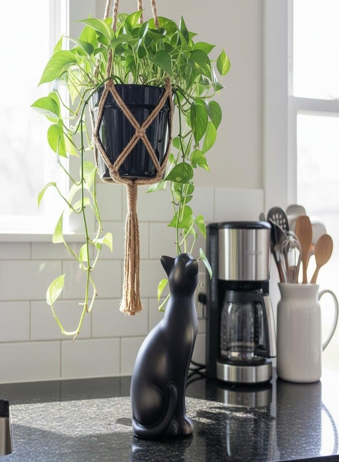 Comfy Hour 9" Cat Statue for Home Decor, Decorative Black Cat Figurines, Artisan Crafted Sitting Feline Sculpture, Unique Cat Lover Present for Women, Polyresin Desktop Accent, 1 Unit - Image 5