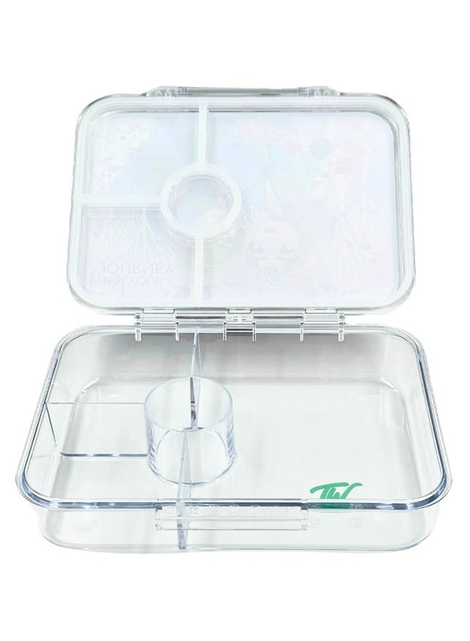 Disney Tiny Wheel Elsa & Anna Transparent Kids Bento Lunch Box, 4-Compartment Tritan School Food Container with Integrated Lock, Leak-Proof & BPA-Free - Image 3