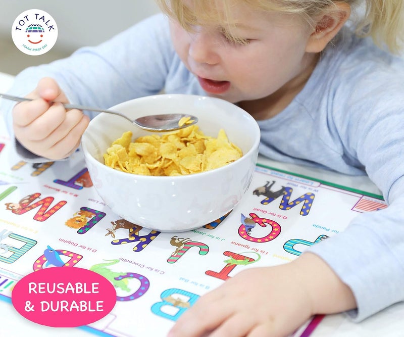 Tot Talk ABC Animals Educational Placemat for Kids - Double-Sided Learning Tool - Image 4