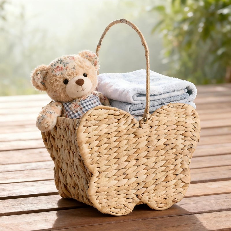 Quincry Butterfly Wicker Storage Basket, Natural Water Hyacinth, Handmade Organizer for Toys, Picnics, Home (Butterfly shaped) - Image 5