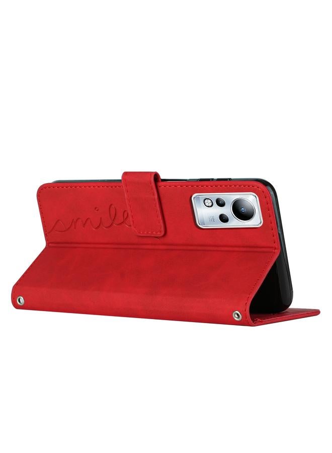 زبون جراب لهاتف Infinix Note 11 مصنوع من الجلد بتصميم على شكل قلب مع حبل تعليق - Image 3