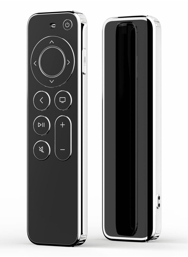 Captaintech - Remote Cover，TPU Soft Case Compatible with Apple Siri Remote, Prevent Scratches and Provide Drop Protection, Black with Silver Edge - Image 1