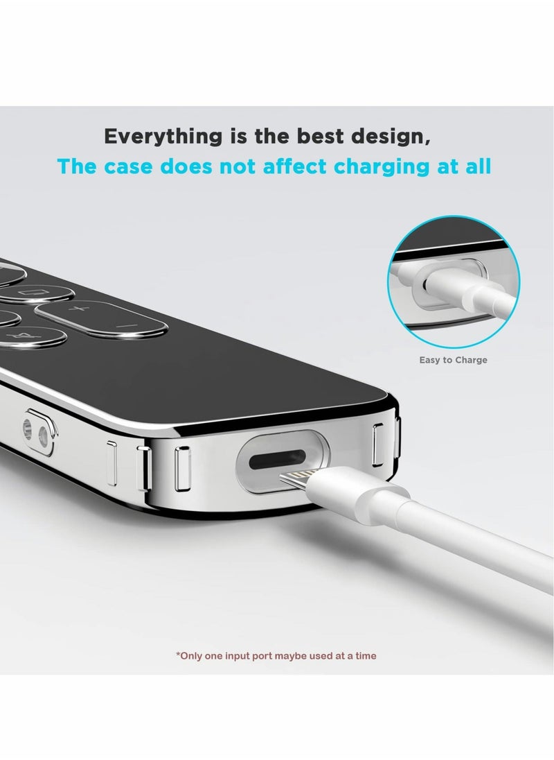 Captaintech - Remote Cover，TPU Soft Case Compatible with Apple Siri Remote, Prevent Scratches and Provide Drop Protection, Black with Silver Edge - Image 1