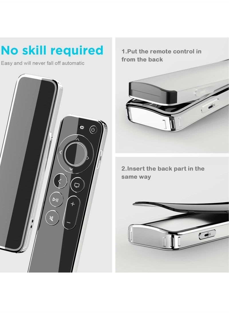 Captaintech - Remote Cover，TPU Soft Case Compatible with Apple Siri Remote, Prevent Scratches and Provide Drop Protection, Black with Silver Edge - Image 1