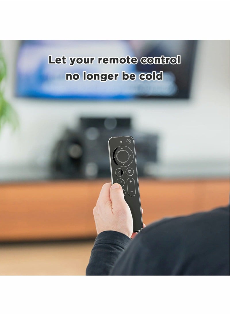 Captaintech - Remote Cover，TPU Soft Case Compatible with Apple Siri Remote, Prevent Scratches and Provide Drop Protection, Black with Silver Edge - Image 1