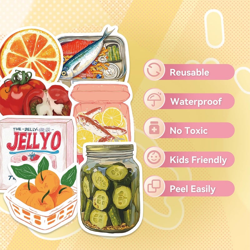 MKZ 100 PCS Vintage Aesthetic Stickers Cute Coquette Stickers Food Sticker Journaling Scrapbooking Sticker Pack for Adult - Image 3