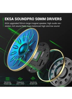EKSA EKSA Gaming Headset for Xbox One, PS4, PC, PS5, Mobile Devices, Gaming Headset with Noise Cancelling Microphone, Over-Ear Comfortable Ear Pads, 50 mm Drivers, RGB Light  - Image 2