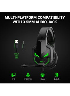 EKSA EKSA Gaming Headset for Xbox One, PS4, PC, PS5, Mobile Devices, Gaming Headset with Noise Cancelling Microphone, Over-Ear Comfortable Ear Pads, 50 mm Drivers, RGB Light  - Image 5