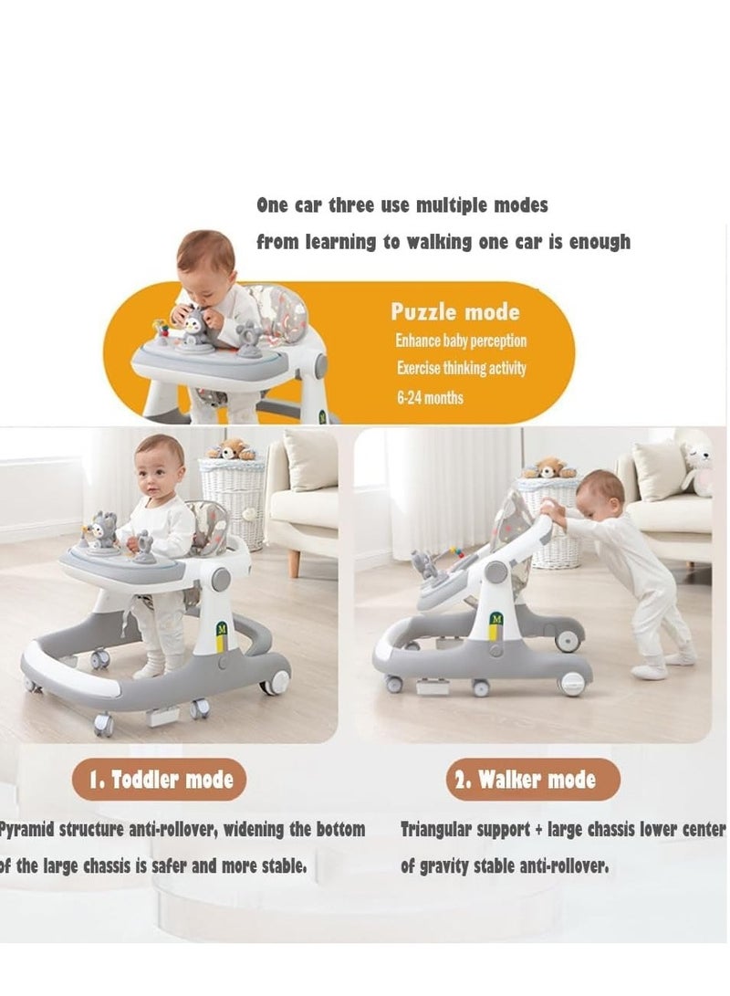 Baby Walker,3 in 1 Multifunctional Learning Walker,Seat or Push Behind,Infant Activity Center w/Music & Steering Wheel,Seat Cushion,Activity Baby Push Walker for Boys Girls Age 6 Months and up - Image 5