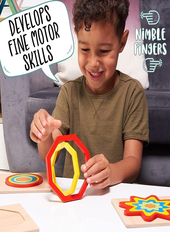 aporis Wooden Montessori Rainbow Stack & Shape Sorter Toy – Early Learning Puzzle for 1‑4 Year Olds, Travel‑Friendly, Developmental & Gift - Image 5