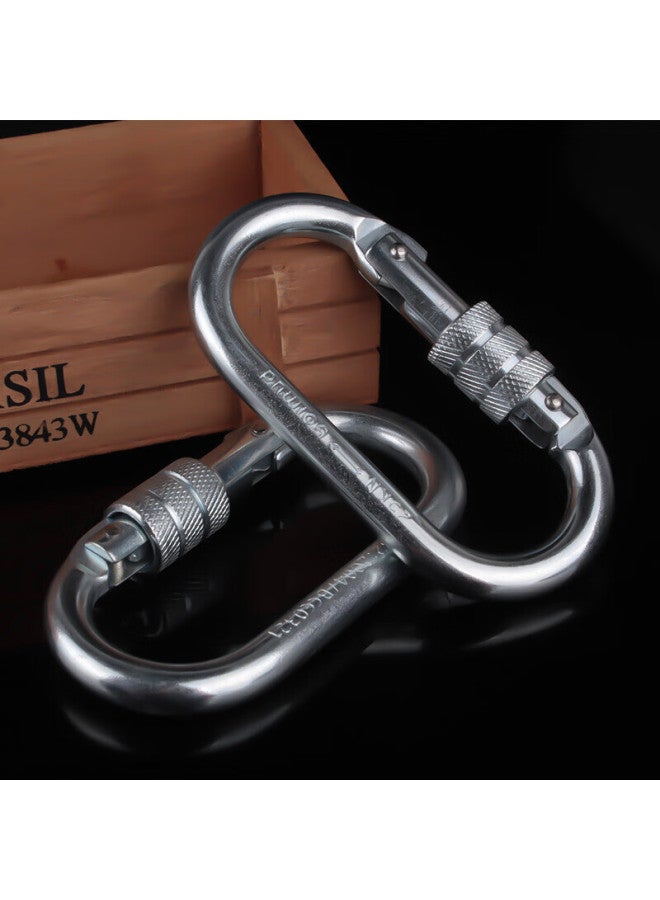 Golmud Geermu Carabiner, O-shaped Clip, Climbing And Mountaineering, Main Lock, Safety Hook, Load Capacity 2000kg, Quick-release, Outdoor Development Equipment, 2 Pieces, Silver 908 Buckle - Image 5