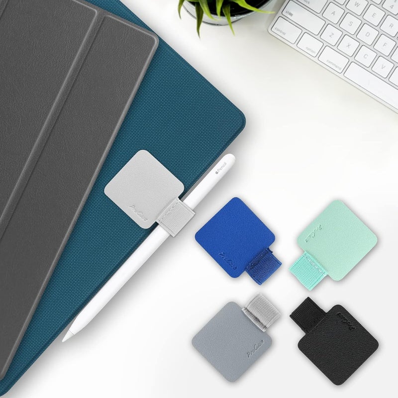 Procase (5 Pack) Pen Loop Holder for Notebooks Journals Planners Tablet Case, Self Adhesive Leather Pencil Holder with Elastic Loop for Pens, Apple Pencil, Stylus Pen -Assorted Colors - Image 2