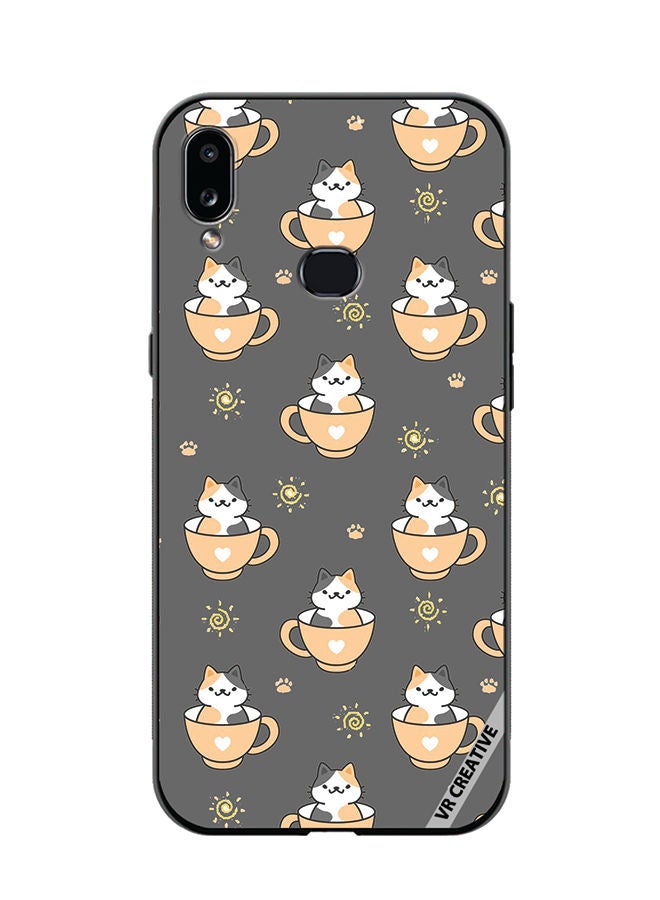 VR CREATIVE Protective Case Cover For Samsung Galaxy A10s Cat In A Cup Design Multicolour - Image 1